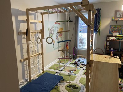 Avenlur Grove - Wood Indoor 8-in-1 Wall Jungle Gym, Natural : Target