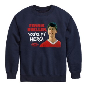 Boys' - Ferris Bueller's Day Off - Ferris My Hero Graphic Long Sleeve Fleece Sweatshirt - 1 of 4