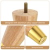 Unique Bargains Round Wood Chair Desk Furniture Legs with Mounting Screws 4 Pcs - 4 of 4