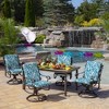 ARDEN Outdoor Midback Chair Cushion, 18 x 16.5, Rain-Proof, Fade Resistant Aqua Blue Fusion Floral - 3 of 4
