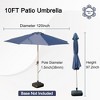 Maggift Outdoor Patio Umbrella with 8 Sturdy Ribs, Push Button Tilt and Crank, Waterproof, UV-Resistant Uitable for Garden, Blue, 120"*120"*97.2" - 2 of 4
