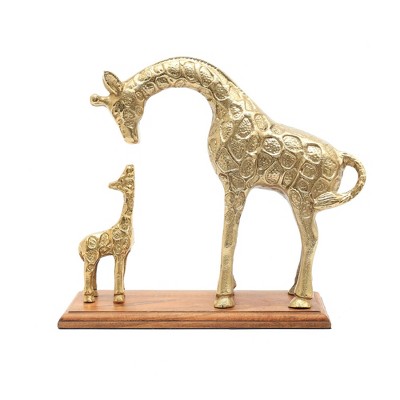 TopComfy Decorative Object Carved Wooden Box Elegant Handcrafted Storage Piece for Modern Decor, Gold, 11"*4.5"*11"