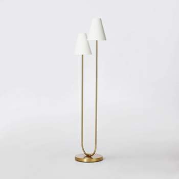 60.25"x18" 2-Head Floor Lamp Brass - Threshold™ designed with Studio McGee