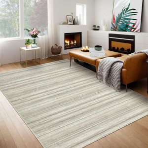 Area Rug Modern Minimalist Stripe Area Rug Bohemian Rug Low Pile Non Slip Non Shedding Indoor Floor Carpet Easy Cleaning for Bedroom Living Room - 1 of 4