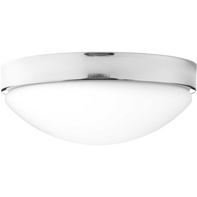 Polished Chrome LED Flush Mount with Etched Glass Shade