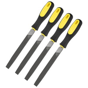 Unique Bargains Flat Metal File High Carbon Steel PVC Grip Handle Hand Files W PVC Grip - 1 of 4