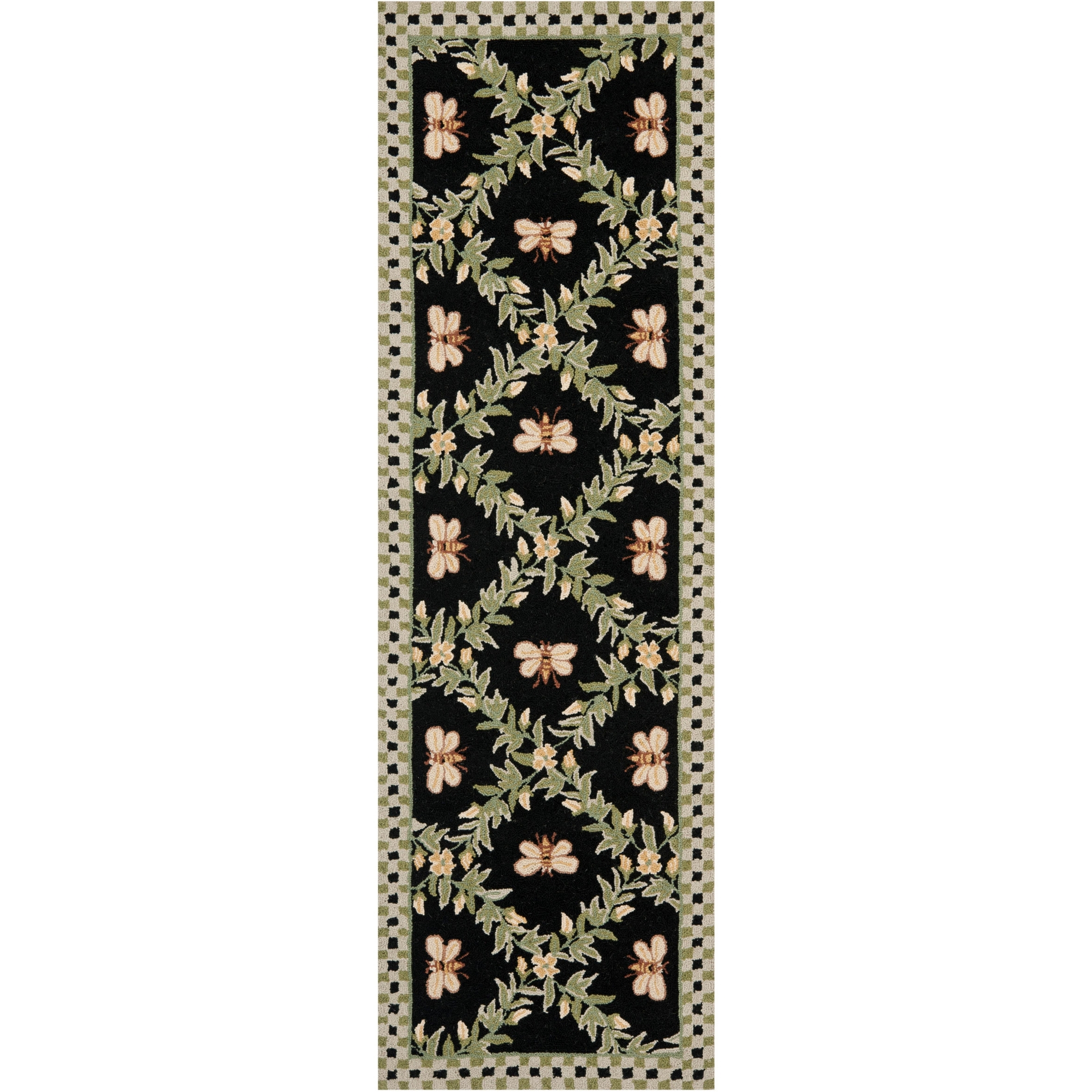 Chelsea HK55 Hand Hooked Indoor Runner Rug - Black - 2'6"x12' - Safavieh