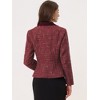 Allegra K Women's Vintage Tweed Plaid Notched Collar Work Office Blazers with Belt - 3 of 4