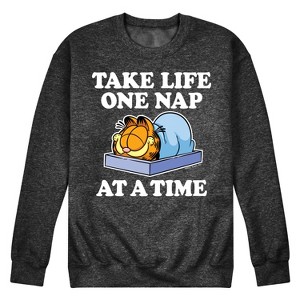 Men's - Garfield - Take Life One Nap Graphic Fleece Sweatshirt - 1 of 4