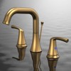 Gulches Brushed Gold Widespread Bathroom Faucet, 8-Inch 3-Hole Sink Faucet with 2 Handles, Pop Up Drain Assembly, 100% Lead-Free - 2 of 4