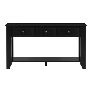 Vynxaria 55.4" Solid Poplar Wood Console Table with 3 Drawers and Lower Shelf Glossy Finish, 150LBS Shelf Capacity, for Living Room - 1 of 4