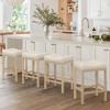 Arceso Bar stools Set of 2, 24 Inch Saddle Backless Faux Leather Counter Height Stools with Black Metal Legs - 3 of 4