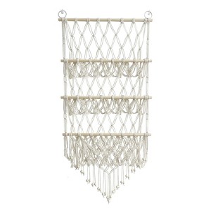 Stuffed Storage Hammock ，Hand-Woven Cotton Rope Hanging Organizer for  Play Room ，Bedroom Room Style - 1 of 4