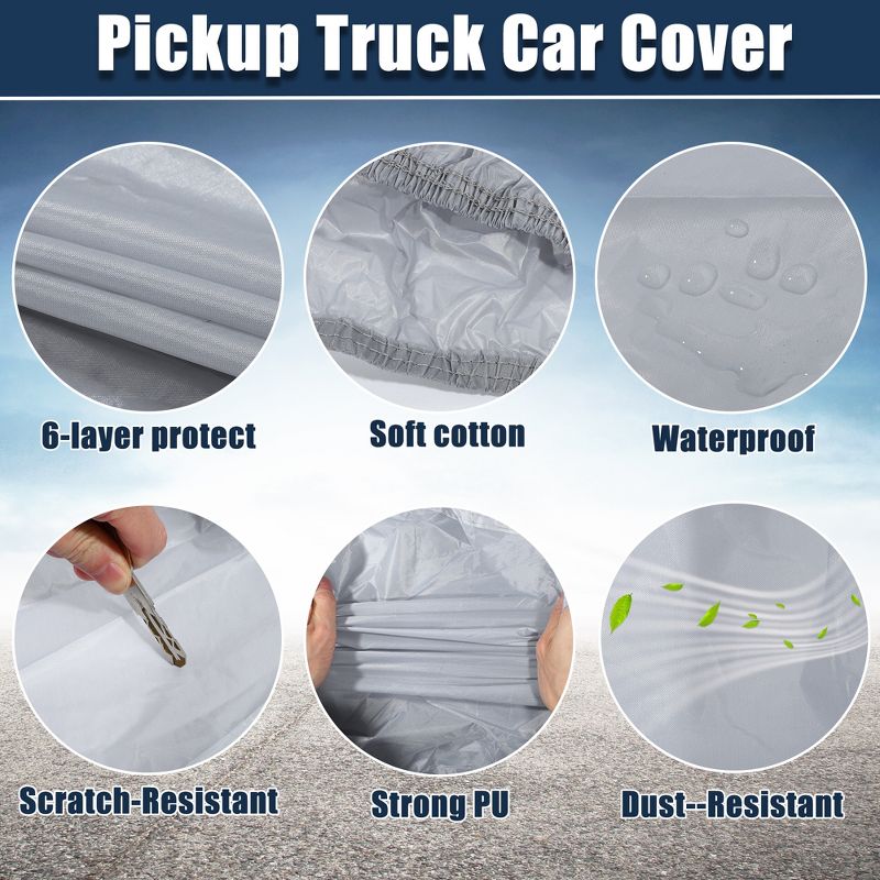 Unique Bargains Pickup Truck Cover for Ford F150 Crew Cab Pickup 4 Door 6.5 Feet Bed 2004-2021 Sun Rain Dust Wind Snow Protection, 4 of 7
