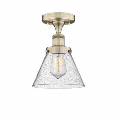 Cone - 1 Light Semi-Flush Mount In Industrial Style-9.75 Inches Tall and 7.75 Inches Wide