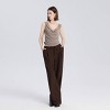 Women's High-Rise Straight Leg Drawstring Pull-On Pants - A New Day™ Dark Brown - 3 of 4