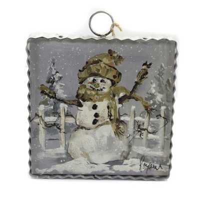 Home Decor 7.0" Rozie Winter Snowman & Bird Holiday Chirstmas  -  Wall Sign Panels