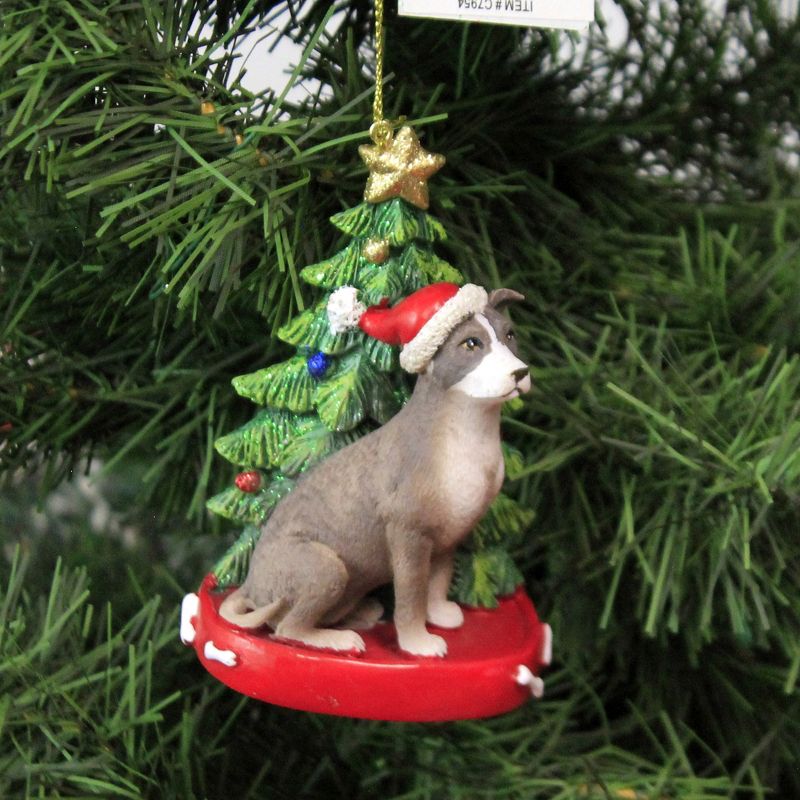 Kurt Adler 4.0 Inch Dog With Tree Ornament Gold Star Tree Ornaments, 2 of 4