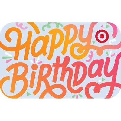 Happy Bday Script Paper Target GiftCard