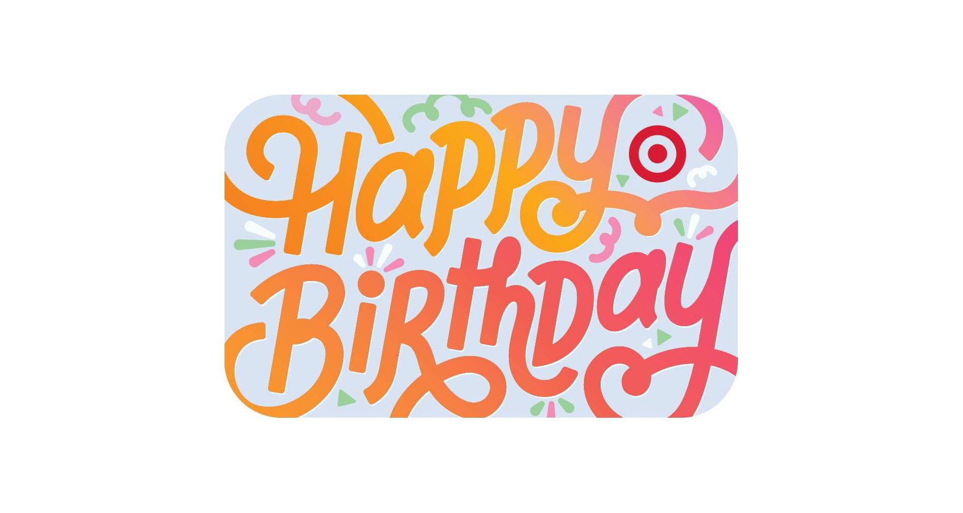 Happy Bday Script Paper Target GiftCard