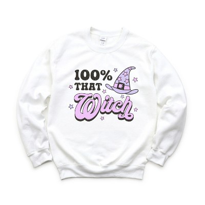 Simply Sage Market Women's Graphic Sweatshirt Purple 100% That Witch