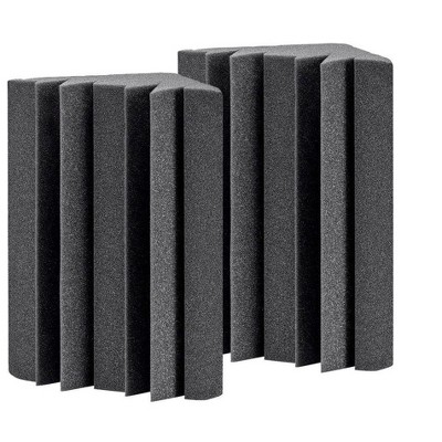 Monoprice Bass Trap Studio Corner Acoustic Foam (2-pack) 12in x 7in x 7in Fire-Retardant, Easy To Install - Stage Right Series