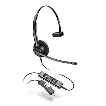 Poly EncorePro 515 Monoaural with USB-A Headset For Call Centers - Microsoft Teams Certification - Mono - USB Type A, USB Type C - Wired