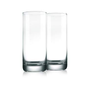 NutriChef 2 Pcs. of Highball Drinking Glass - Heavy Base and Tall Glass Tumbler for Water, Wine, Beer, Cocktails, Whiskey, Juice, Bars, Mixed Drinks