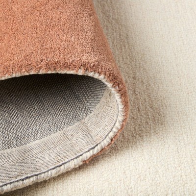 Beige and Rust Abstract Wool and Viscose 5' x 7' Area Rug