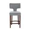 PAGED Mid Century Modern Dining Chairs Set of 2 Linen Upholstered Kitchen Chairs with Curved Backrest and Hardwood Frame for Living Room - 2 of 4