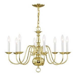 Livex Lighting Williamsburgh 8 - Light Chandelier in  Polished Brass - 1 of 4