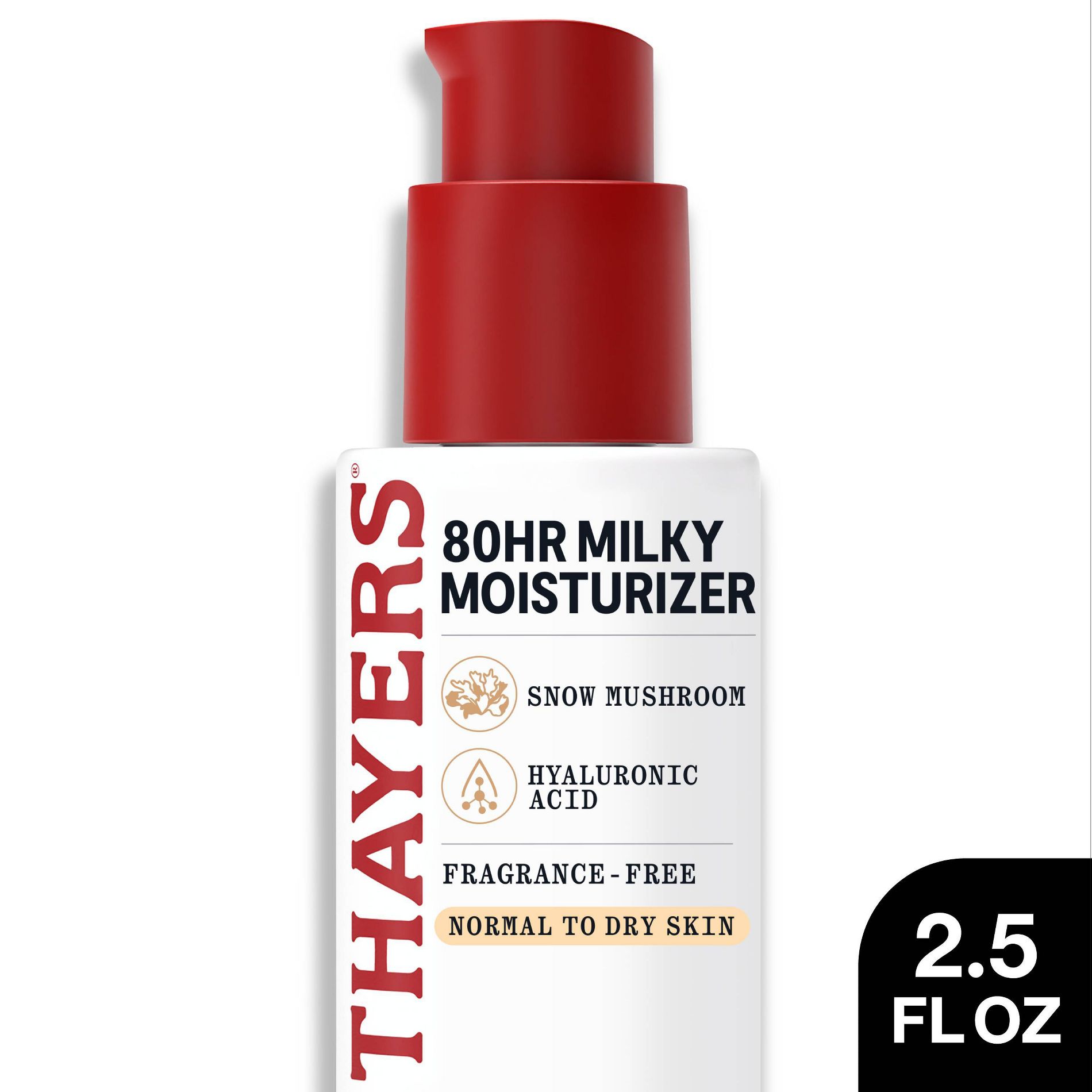 Thayers Remedies 80 Hour Hydrating Milky Liquid Moisturizer with Hyaluronic Acid - 2.5 fl oz: For Face, Normal to Very Dry Skin, Paraben-Free, Vegan