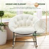 Upholstered Rocking Chair, Living Room Accent Armchair with cushion for Home, Bedroom, Office-Cream - 4 of 4