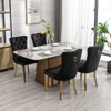 Racxily Velvet Dining Chairs Set of 2,  w/ Chrome Stainless Steel Plating Legs, Nailhead Trim, Button Tufted Parsons Dining Room Chair - 2 of 4