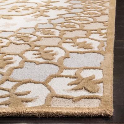 Off-White and Beige Tufted Wool 8' x 10' Area Rug