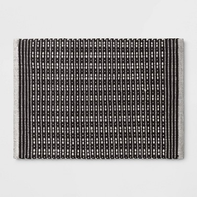 Hand Woven Cotton/Wool Accent Rug Black - Threshold™