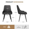 Kumasinova Modern Faux Leather Minimalist Dining Chairs Set of 2,2.76"Thick Cushion Dining Room Chairs with Metal Legs,400lbs Capacity,Black - 3 of 4