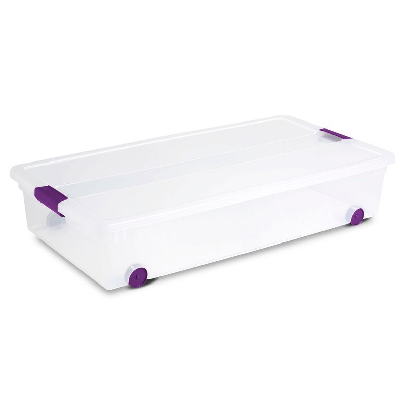 Sterilite 17611704 60 Quart ClearView Latch Lid Wheeled Underbed Box, 4 of 7