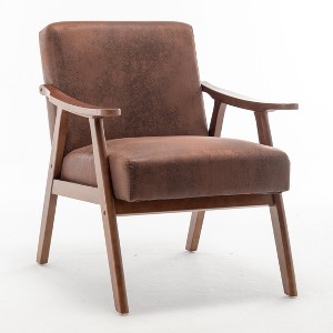 NicBex Accent Chair Mid-Century Modern Armchair with Wood Frame & Soft Cushion Lounge Wingback Chair for Bedroom,Living Room - 1 of 4