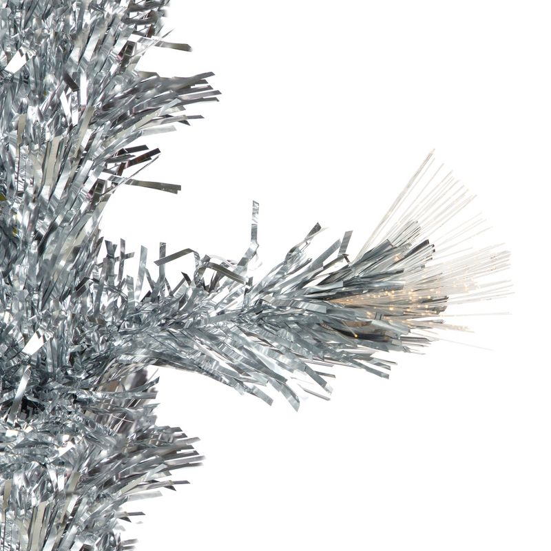 Northlight 3' Pre-Lit Silver Fiber Optic Artificial Christmas Tree, Warm White Lights, 3 of 7