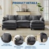 Modular Sectional Sofa,Corduroy Cloud Couch with Movable Ottoman&Throw Pillows,Modern L/U-Shaped Sofa,Comfy Deep Seat Couch for Living Rooms,Bedroom - 3 of 4