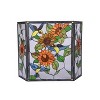 Chloe Lighting Sunflower Tiffany-Style 3pcs Folding Floral Fireplace Screen 44" Wide - 2 of 3