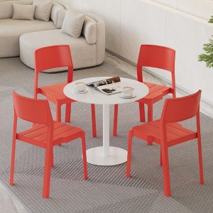 VECELO Plastic Stackable Dining Chairs Set of 4, Modern Kitchen Chairs with Wide Seat & Curved Back for Indoor or Outdoor, No Assembly - 1 of 4
