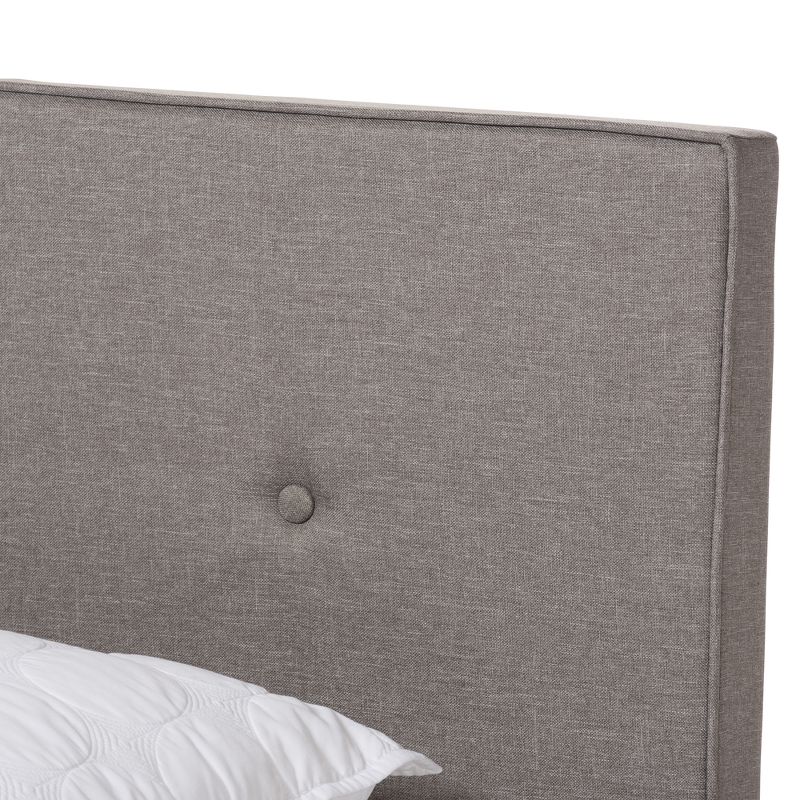 Queen Hampton Modern and Contemporary Fabric Upholstered Bed Light Gray - Baxton Studio, 5 of 10