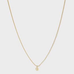 14K Gold Plated Small Polished Initial Pendant Necklace - A New Day™ Gold - 1 of 4