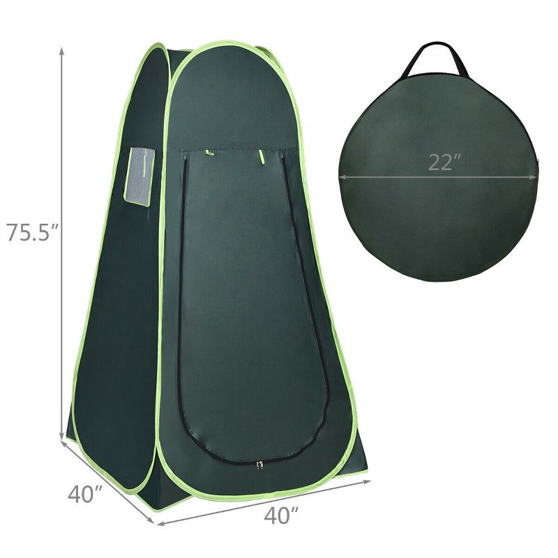 Costway Portable Pop up Camping Fishing Bathing Shower Toilet Changing Tent Room Green, 2 of 11