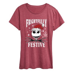 Women's - Disney - Frightfully Festive Short Sleeve Graphic T-Shirt - 1 of 4