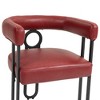 CENGHU Dining Chairs, Contemporary Designed PU Fabric Upholstered Barrel Side Chairs with Black Metal Legs, Round Kitchen Accent Chairs, Red - 4 of 4