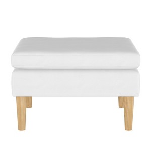 Pillowtop Ottoman Twill White - Simply Shabby Chic