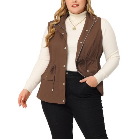 Plus size sleeveless outlet jacket